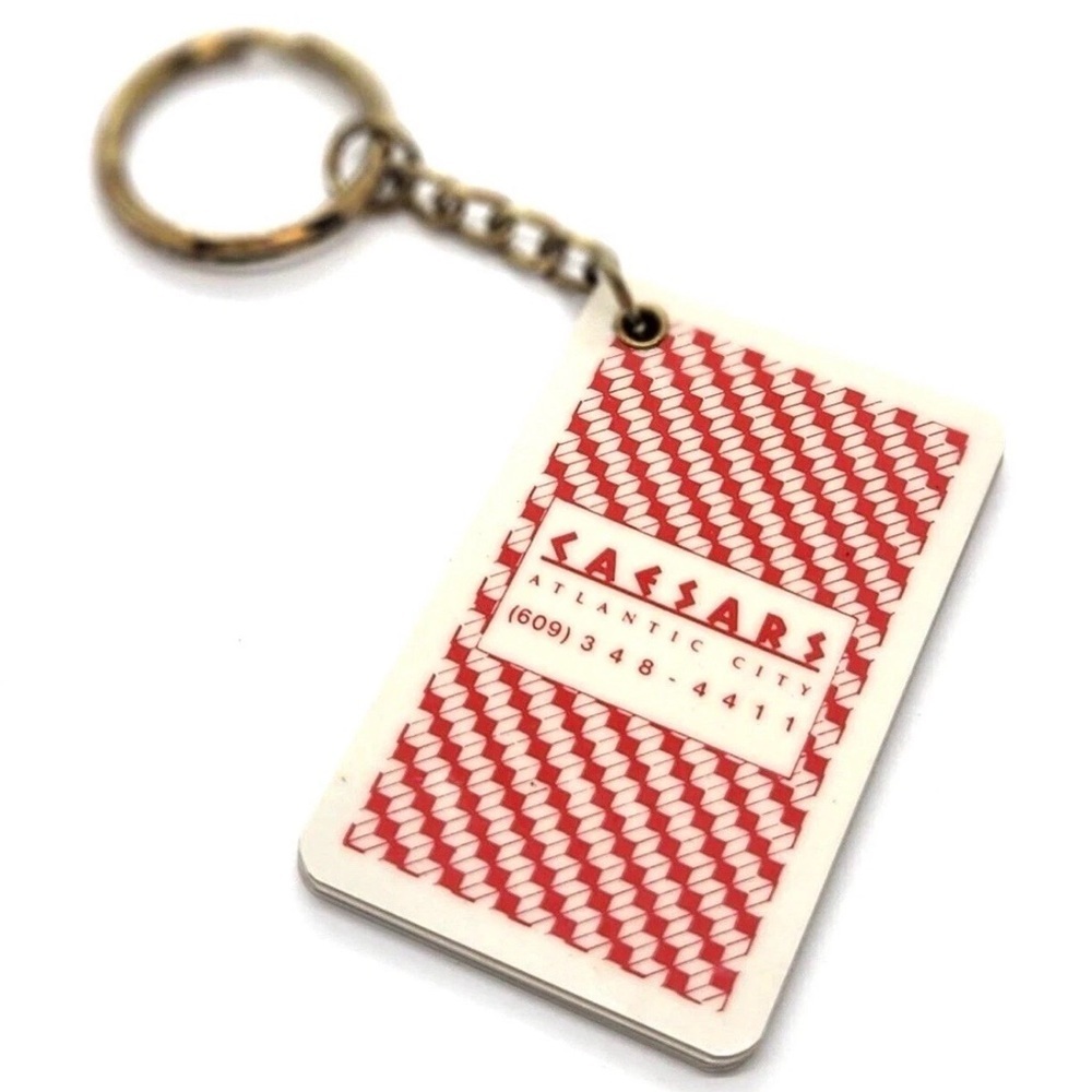 Vintage Caesars Atlantic City Mini Playing Card Keychain ⭐️ NEW ⭐️